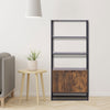 Storage Cabinet with 3 Open Shelves Cupboard Freestanding Tall Organizer Multifunctional Rack for Living Room Bedroom Kitchen, Rustic Brown