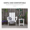 Outdoor HDPE Adirondack Chair, Plastic Deck Lounger with High Back and Wide Seat, White