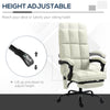 Vibration Massage Office Chair, Reclining Computer Chair with USB Port, Remote Control, Side Pocket and Footrest, Cream White