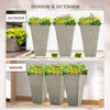 28" Tall Plastic Planters, 3-Pack, Large Taper Outdoor & Indoor Plastic Garden Flower Pots, for Entryway, Patio, Yard, Grey