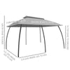10' x 20' Patio Gazebo, Outdoor Gazebo Canopy Shelter with Netting & Curtains, Vented Roof for Garden Beige