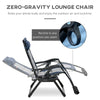 Zero Gravity Lounger Chair, Folding Reclining Patio Chair with Cup Holder, Headrest, Footrest, for Poolside, Camping, Blue