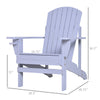 Oversized Adirondack Chair, Outdoor Fire Pit and Porch Seating, Classic Log Lounge w/ Built-in Cupholder for Patio, Lawn, Grey