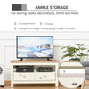 Corner TV Stand Up To 50", Entertainment Center TV Console Table with Drawers and Open Storage Compartment for Living Room, White