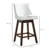 Bar Stools, Bar Stools with Backs, Nailhead Trim, Wood Legs for Kitchen, Bar, Bar Height Bar Stools, White