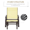 Outdoor Swing Glider Chair, Patio Mesh Rocking Chair with Steel Frame for Backyard, Garden and Porch, Beige