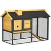 47" Rabbit Hutch Outdoor Bunny Cage with Run, Removable Tray, Ramp, 2 Story Wooden Rabbit House