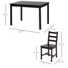 Dining Table Set for 4, 5 Piece Modern Kitchen Table and Chairs, Wood Dining Room Set for Small Spaces, Breakfast Nook, Chestnut Brown