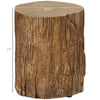 Decorative Side Table with Round Tabletop, Tree Stump Shape End Table with Wood Grain Finish, for Indoors and Outdoors, Natural