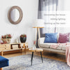 31" Wall Mirror, Round Mirror for Wall in Living Room, Bedroom, Rustic Brown