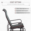 Gliding Lounger Chair, Outdoor Swinging Chair with Smooth Rocking Arms and Lightweight Construction for Patio Backyard, Brown