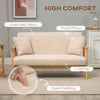 48" Loveseat Sofa for Bedroom, Modern Love Seats Furniture, Upholstered Small Couch for Small Space, Beige