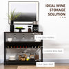 Industrial Wine Rack with 11-Bottles Holder, Free Standing Wine Shelf with Glass Holders for Home Bar, Kitchen, Dark Brown