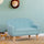 2-Seat Kids Sofa Linen Fabric and Wooden Frame Sofa for Kids and Toddlers Ages 3-6, 11" High Seat, Blue