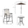 4 Piece Patio Bar Set for 2 with 6' Adjustable Tilt Umbrella, Outdoor Bistro Set with Folding Chairs & Glass Round Dining Table, Cream White
