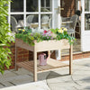36" x 36" Raised Garden Bed with Storage Shelf, 2 Tiers Elevated Wooden Planter Box Stand for Vegetable Flower Herb, Balcony and Backyard