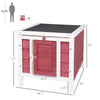 Small Wooden Rabbit Hutch Bunny Cage Guinea Pig House Dog Cage with Openable & Waterproof Roof, Red