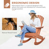 Wooden Adirondack Rocking Chair Outdoor Lounge Chair Fire Pit Seating with Slatted Wooden Design, Fanned Back for Patio, Lawn Teak