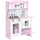 Wooden Play Kitchen with Lights Sounds, Kids Kitchen Playset with Water Dispenser, Microwave, Utensils, Sink, Spacious Storage, Stove, Gift for 3-6 Years Old, Pink