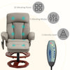 Recliner Chair with Ottoman, Electric Faux Leather Recliner with 10 Vibration Points and 5 Massage Mode, Swivel Reclining Chair with Wood Base, Remote Control and Side Pocket, Grey