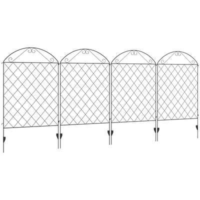 Garden Fence, 4 Pack Metal Fence Panels, 11.5', Rust-Resistant Animal Barrier & Decorative Scrollwork Border Flower Edging for Yard, Landscape, Patio, Outdoor DÃ©cor, 43