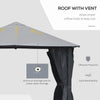Patio Gazebo 10' x 10' Outdoor Soft Top Canopy Tent with Zippered Mesh Sidewalls, Privacy Curtains, Netting Black