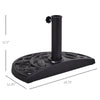 20lbs Half Round Patio Umbrella Base Outdoor Decorative Resin Parasol Stand Holder for Î¦1.5", Î¦1.9" Pole, for Lawn, Deck, Black