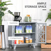 Accent Storage Cabinet Sideboard Serving Buffet Console with Fretwork Doors for Entryway, Kitchen, Dining Area, Living Room, Grey
