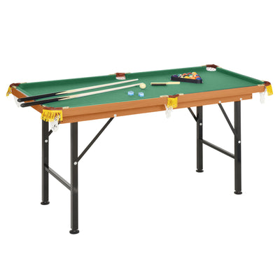 55'' Portable Folding Billiards Table Game Pool Table for Kids Adults With Cues, Ball, Rack, Brush, Chalk