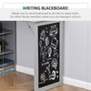 Fold Down Desk Convertible Folding Desk With Blackboard And Side Shelf Multi-Function Computer Office Workstation Grey