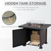 34" Propane Gas Fire Pit Table, 50,000BTU Wicker Gas Firepit with Glass Wind Guard, Lava Rocks and Lid, CSA Certification for Outdoor