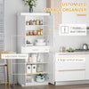 Modern Kitchen Pantry Freestanding Cabinet Cupboard with Doors and Shelves  Adjustable Shelving  White