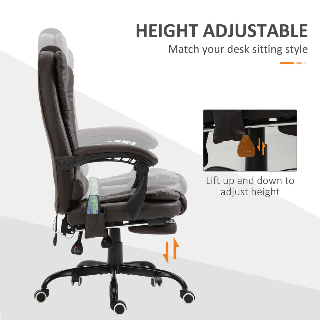 Retractable Chair Computer Leather Office Chair, 7 Point Vibration Massage Office Chair, Computer