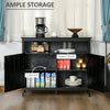 Kitchen Sideboard, Buffet Cabinet with 2 Doors and Adjustable Shelves for Entryway Living Room, Black