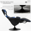 Racing Style Reclining Gaming Chair, Computer Recliner Chair with Lumbar Support, Footrest and Cup Holder, Black/White/Blue
