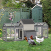 100" Chicken Coop Wooden Chicken House Large Rabbit Hutch Poultry Cage Hen Pen Backyard with Double Run, Nesting Box