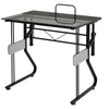 Small Computer Desk Writing Pc Computer Desk With Height Adjustable Monitor Stand And Foot Pads For Home Office Workstation Black