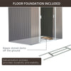 7' x 4' Garden Storage Shed Metal Outdoor Backyard Garden Utility Storage Tool Shed Kit - Grey/White