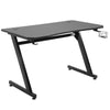 47" Gaming Desk Computer Home Office Gamer Table Workstation Metal Frame with Cup Holder, Headphone Hook, Cable Management, Black