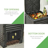 Garden Compost Bin 80 Gallon Outdoor Large Capacity Composter Fast Create Fertile Soil Aerating Box, Easy Assembly, Black