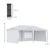 10' x 20' Pop Up Outdoor Party Tent with 4 Removable Sidewalls, Wedding & Event Canopy with Carry Bag for Patio, Backyard, White