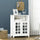 Kitchen Cabinet, Storage Cabinet, Sideboard Buffet Cabinet with Double Glass Doors for Kitchen, Dining Room, Living Room, White