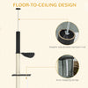 Floor To Ceiling Cat Tree, 5-Tier Cat Climbing Tower, 95''-106'' Height Adjustable with  Hammock, Scratching Post & Toy Ball, Black/Cream
