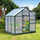 Walk In Greenhouse 6' X 6' X 7' Aluminum Polycarbonate Portable Garden Greenhouse With Rooftop Vent & UV-Resistant Walls Dark Green