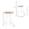 3-Piece Dining Table and Chairs Set with Footrest, White