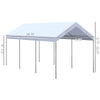 10' x 20' Carport, Portable Garage & Patio Canopy Tent Storage Shelter, Adjustable Height, Anti-UV Cover for Car, Truck, Boat, Catering, Wedding, White