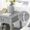 Retro Side Table, End Table with Storage Drawer and Open Shelf for Living Room, Bedroom, Gray