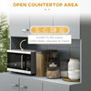 71" Freestanding Buffet with Hutch, Kitchen Storage Cabinets, Pantry with 6 Doors, 3 Adjustable Shelves, and Drawer for Living Room, Gray