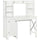 Farmhouse Computer Desk with Hutch and Cabinet, Home office Desk with Storage, for Study, White