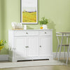 Modern Sideboard Buffet Cabinet with Storage Cupboards, 2 Drawers and Adjustable Shelves for Living Room, Kitchen, White
